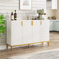 MonoWood Modern Storage Cabinet, 59 Inch Console Cabinet Sideboard Buffet Cabinet with 4 Doors & Gold Metal Base