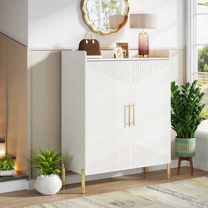 MonoWood Large Shoe Cabinet, 30 Pairs Entryway Shoe Storage Cabinet with Doors and Shelves, 6-Tier Modern Shoes Rack Organizer