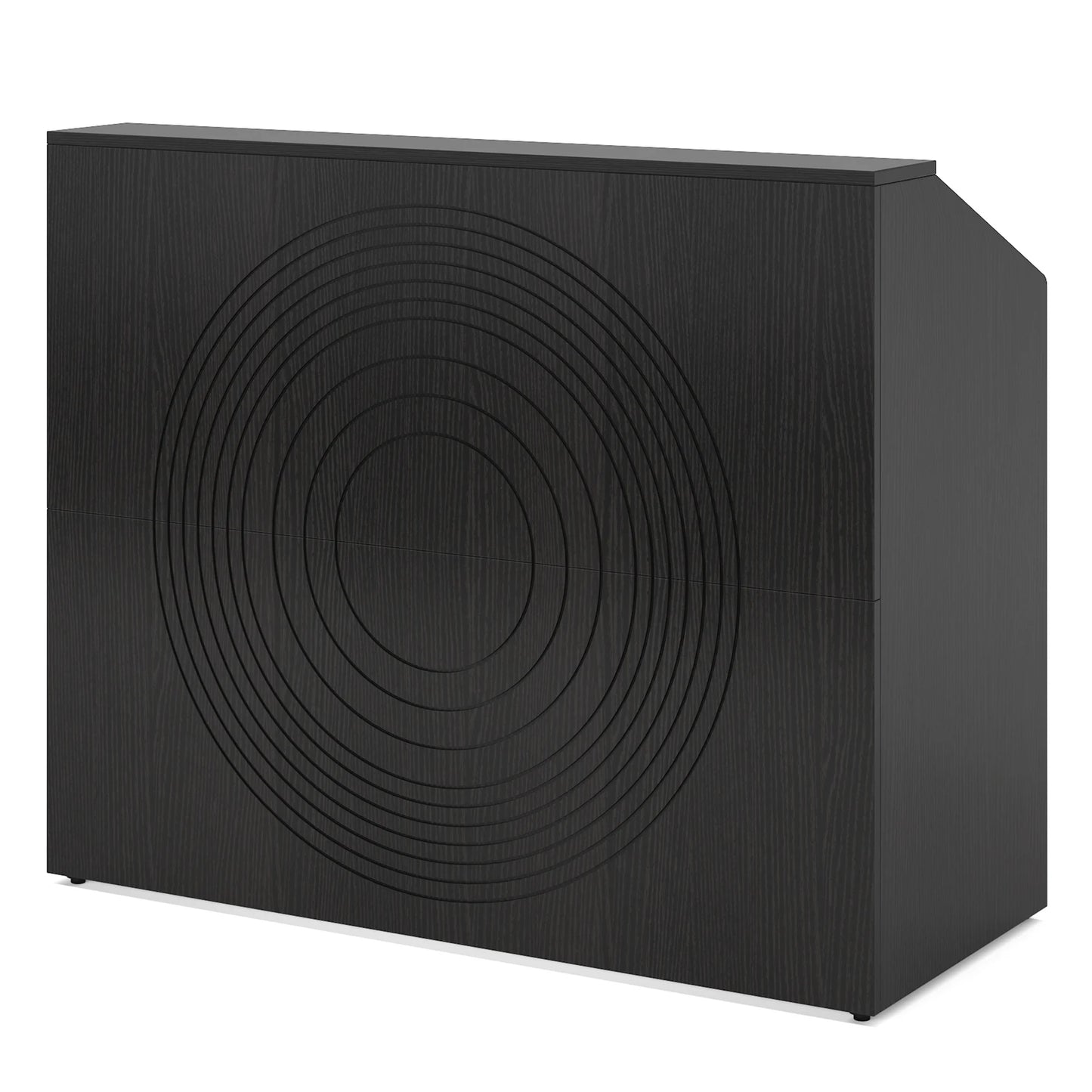 MonoWood Reception Desk with Counter, Modern Front Desk Reception Room Table with Cable Grommet, 47 inch Counter for Checkout