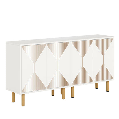 MonoWood Modern Natural Storage Cabinet, Freestanding Floor Cabinet, 59 inches Sideboard, Wood Buffet Cabinet