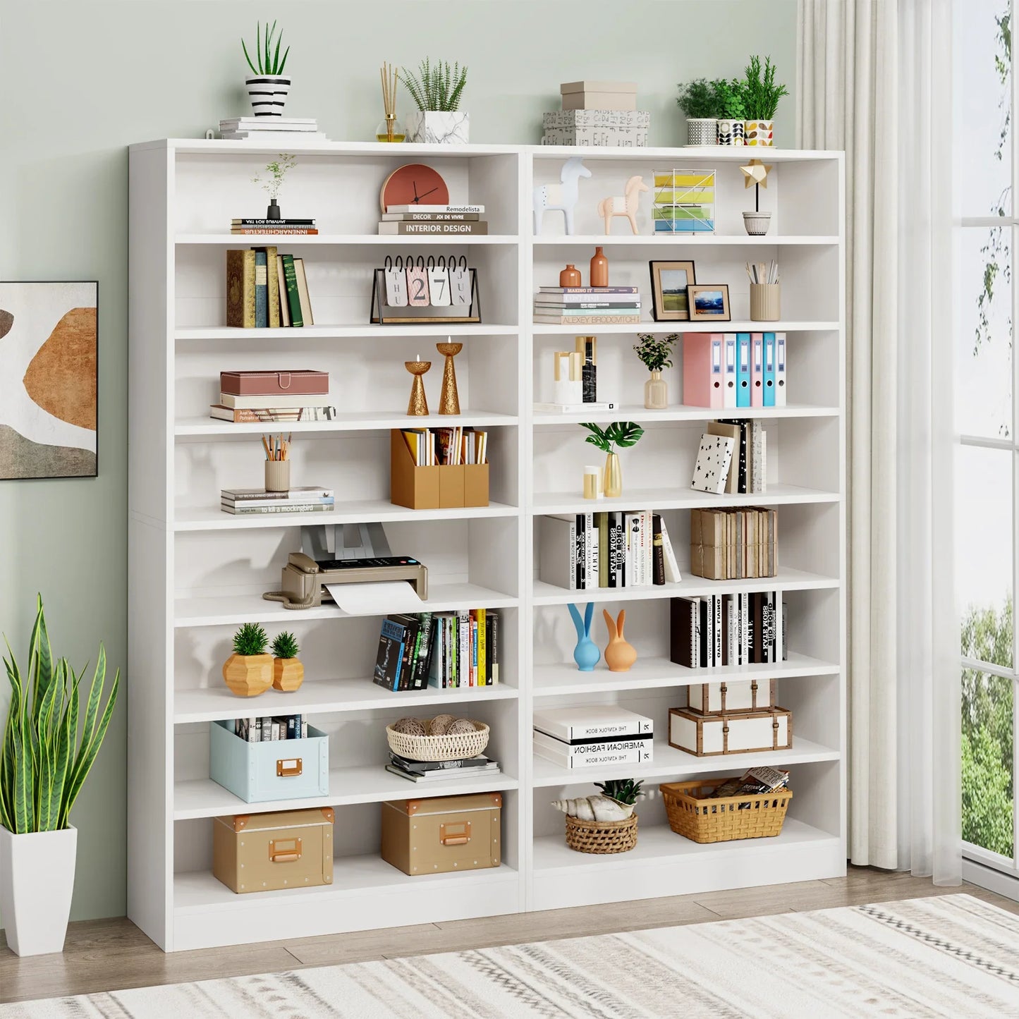 MonoWood 71 Inch Tall Bookcase, Modern Freestanding Bookshelf 9 Tier Bookcases,Display Shelf Storage Cabinet Organizer