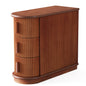 MonoWood End Table Round Solid Wood Sofa Bedside Narrow Bedroom Side Table Nightstand with Drawer
