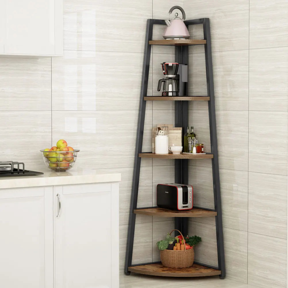 MonoWood Bookcase Corner Book Shelf Rack Wood Bookshelf Storage Shelves