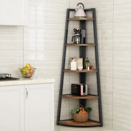 MonoWood Bookcase Corner Book Shelf Rack Wood Bookshelf Storage Shelves