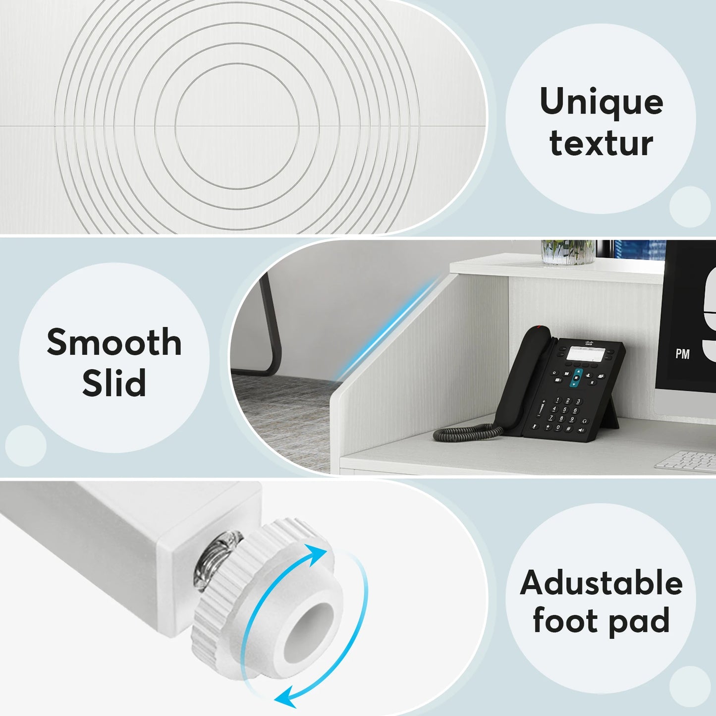 MonoWood Reception Desk with Counter, Modern Front Desk Reception Room Table with Cable Grommet, 47 inch Counter for Checkout