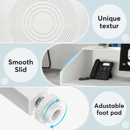 MonoWood Reception Desk with Counter, Modern Front Desk Reception Room Table with Cable Grommet, 47 inch Counter for Checkout