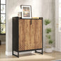 MonoWood White Shoe Cabinets with Doors, 5-Tier Shoe Rack, Wood Storage Cabinet for Bedroom Hallway Living Room