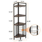 MonoWood Wine Rack Bar Cabinet 4 Tier Corner Shelf with Glass Holder
