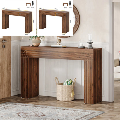 MonoWood 63-Inch Long Console Table, Farmhouse Wooden Sofa Table Behind The Couch, Narrow Entryway Table for Entrance, Hallway