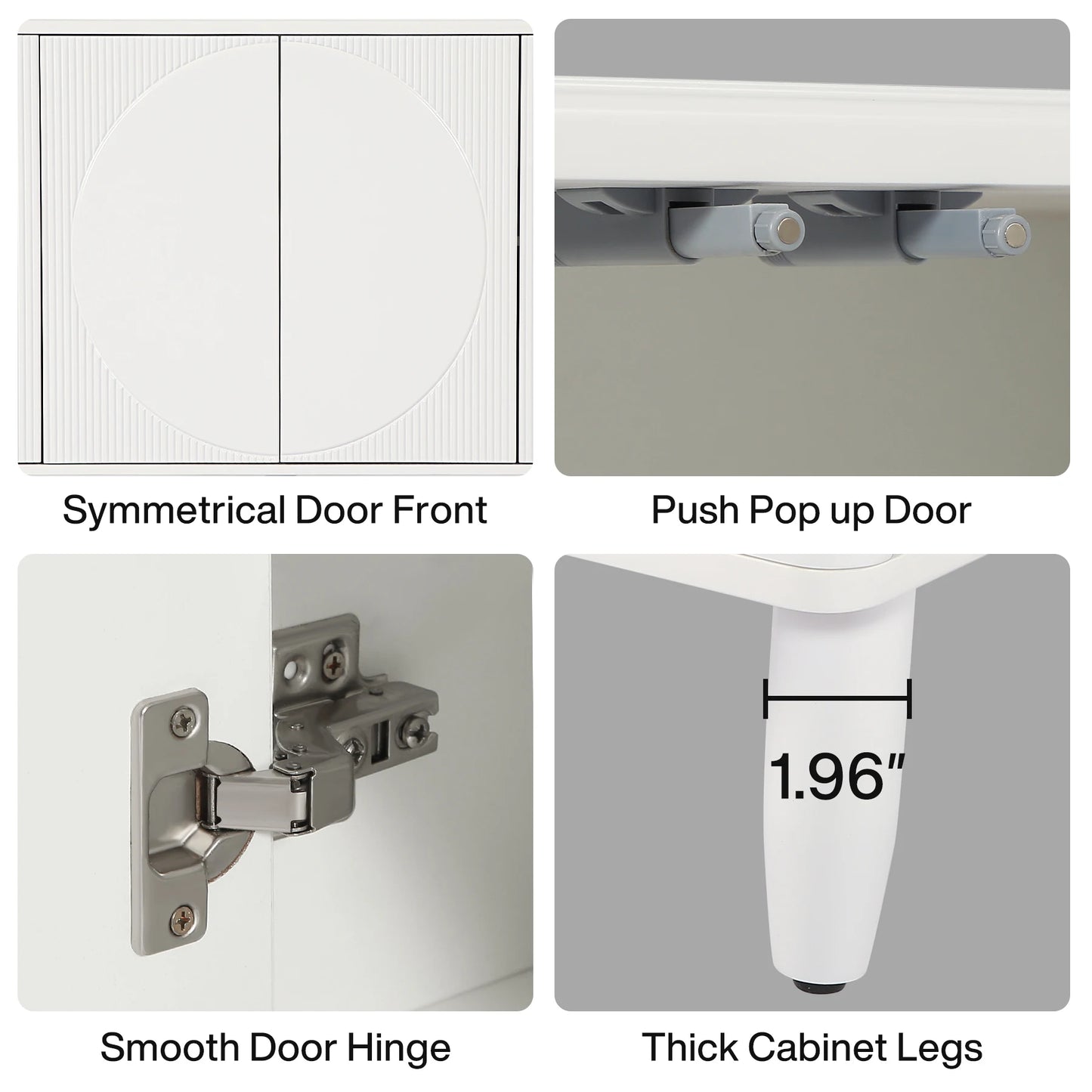MonoWood Buffet Cabinet Sideboard with Storage, 59.4-Inch White Storage Cabinet Modern Sideboard Buffet Table with Doors