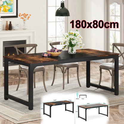 MonoWood 63"x31.5" Dining Table, Industrial Kitchen Table for 6-8 Person, Rectangular Dinner Table for Dining Room Kitchen