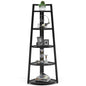 MonoWood 70 inch Tall Corner Shelf, 5 Tier Modern Corner Bookshelf Bookcase Industrial Corner Ladder Shelf Plant Stand