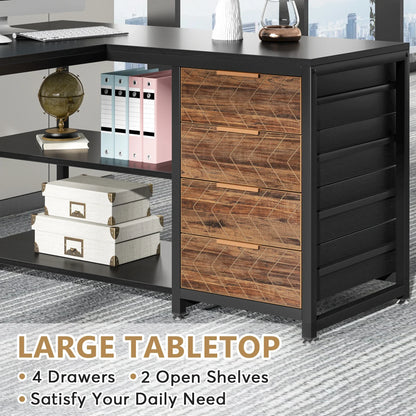 MonoWood Modern L-Shaped Computer Desk Corner PC Latop Table Study Office Workstation