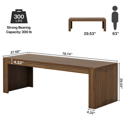 MonoWood 79-Inch Extra Long Desk, Two Person Double Desk for Home Office, Wooden Long Computer Desk Writing Table for Office
