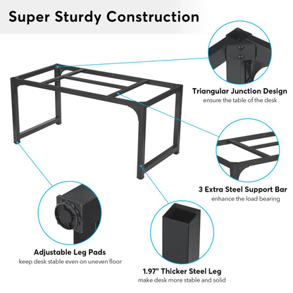 MonoWood Large Office Desk Computer Table Study Writing Desk Workstation for Home Office Modern Computer Desk