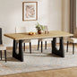 MonoWood Large Dining Table for 6-8 People, 70.9-Inch Wood Rustic Rectangular Table with Black Wooden Legs