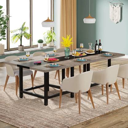 MonoWood Square Dining Table for 4 People, Farmhouse Wooden Kitchen Table, 2 Person Dinning Table for Dining Room