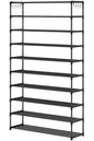 MonoWood 10 Tier Shoe Rack Organizer with 4 Bins Drawers for Closet Entryway, 32 Pairs Vertical Shoe Racks Tall Shoe Shelf