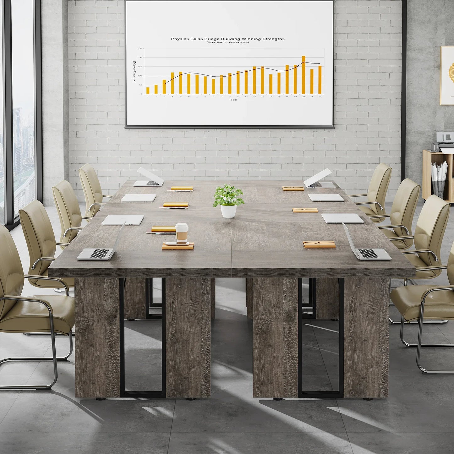 MonoWood 6FT Conference Table, 70.9" L x 31.5" W Meeting Table for 6, Rectangular Seminar Table Boardroom Table