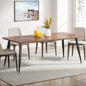 MonoWood Dining Table180x80x75cm, Spacious Rustic Industrial Table for 6-8 People, Sturdy Metal Legs & Modern Faux Wood