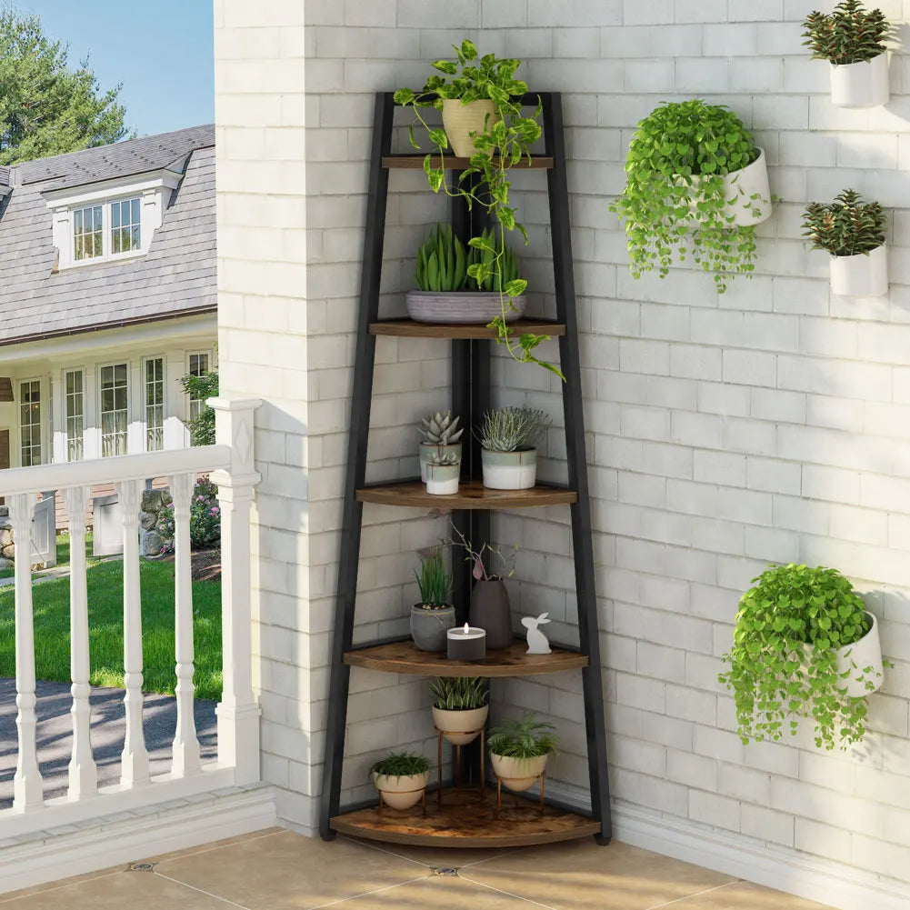 MonoWood Bookcase Corner Book Shelf Rack Wood Bookshelf Storage Shelves