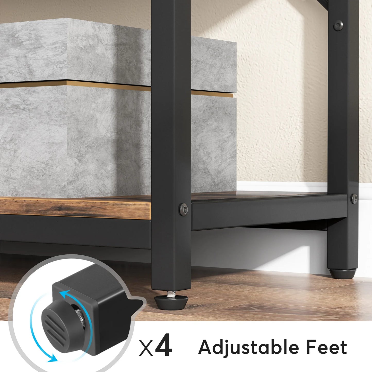 MonoWood 79 Inches Bookcase with Open Shelves, 9-Tier Industrial Bookshelf, 10 Cubes Etagere Storage Shelves Display Shelf