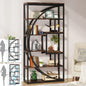 MonoWood Bookshelf Industrial 5 Tier Etagere Bookcase, Freestanding Tall Bookshelves Display Shelf Storage Organizer