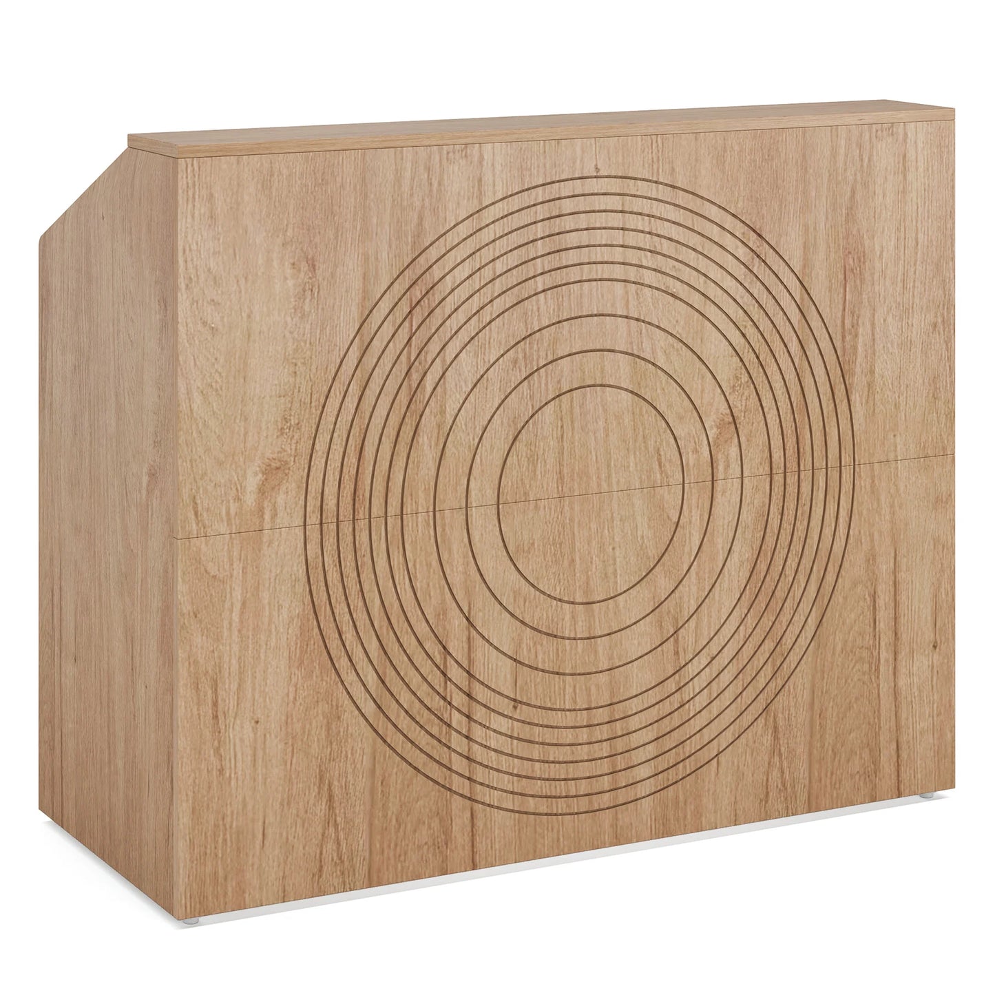 MonoWood Reception Desk with Counter, Modern Front Desk Reception Room Table with Cable Grommet, 47 inch Counter for Checkout