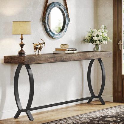 MonoWood Console Foyer Table for Entryway: 70.87-Inch Narrow Long Entryway Entry Table, Farmhouse Sofa Table Behind Couch