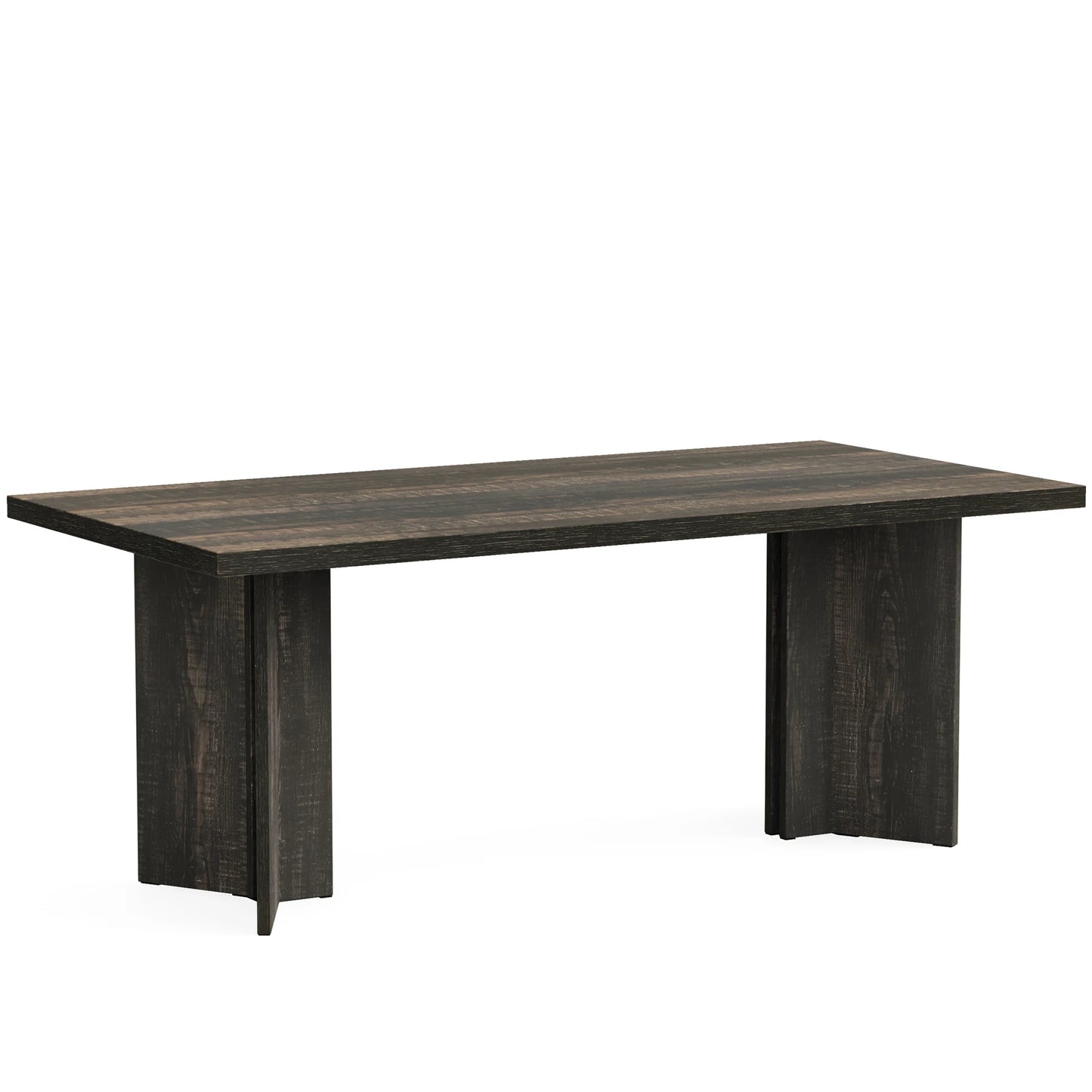 MonoWood 63-inch Executive Desk, Vintage Office Computer Desk with Large Tabletop, Farmhouse Wood Writing Conference Table