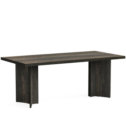 MonoWood 63-inch Executive Desk, Vintage Office Computer Desk with Large Tabletop, Farmhouse Wood Writing Conference Table