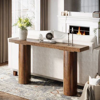 MonoWood 63" Farmhouse Entryway Console Table, Narrow Long Sofa Table Behind Couch for Living Room, Hallway, Entrance, Foyer