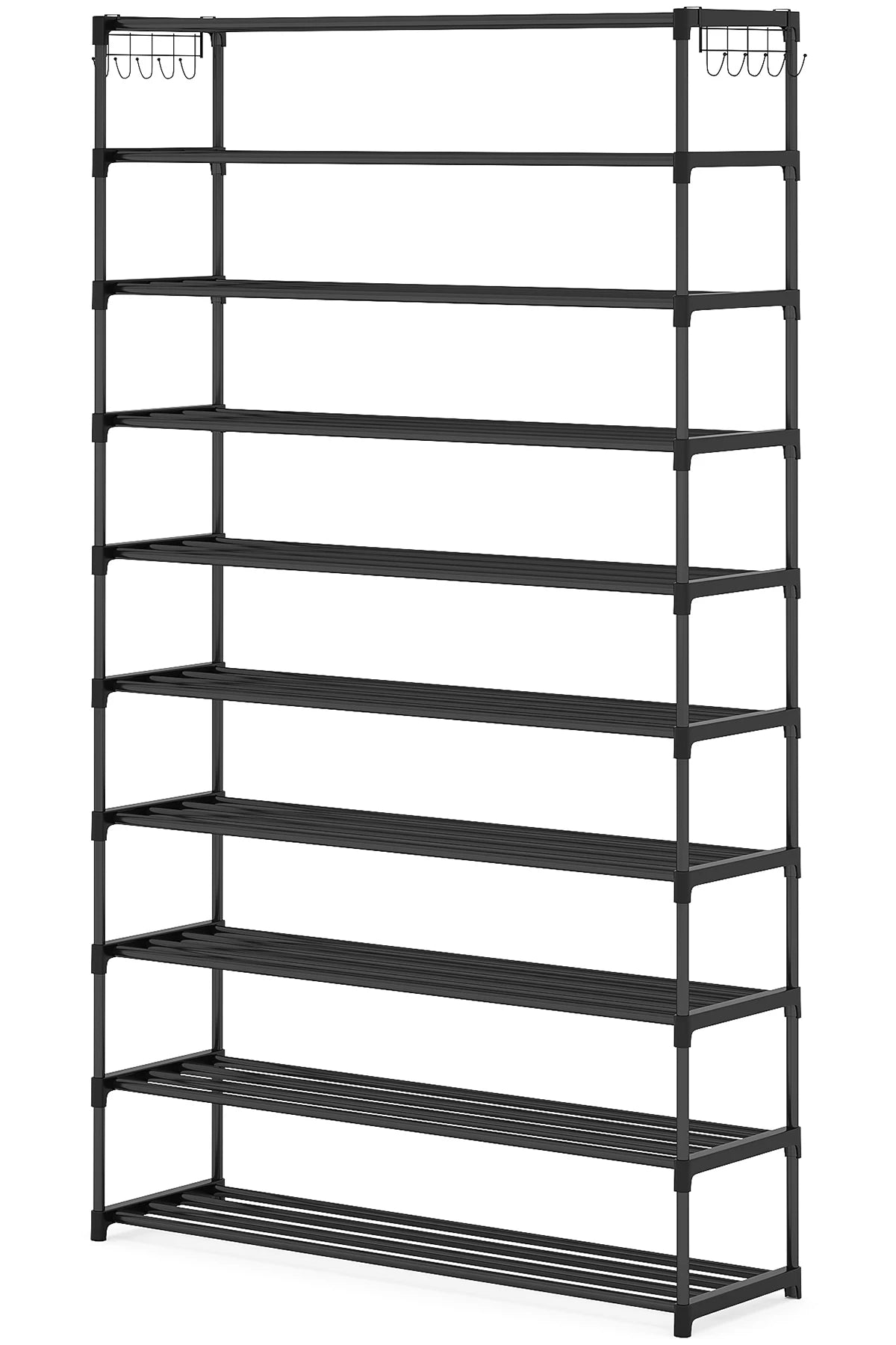 MonoWood 10 Tiers Shoe Rack Shoe Shelf Large Capacity Shoe Organizer Space Saving