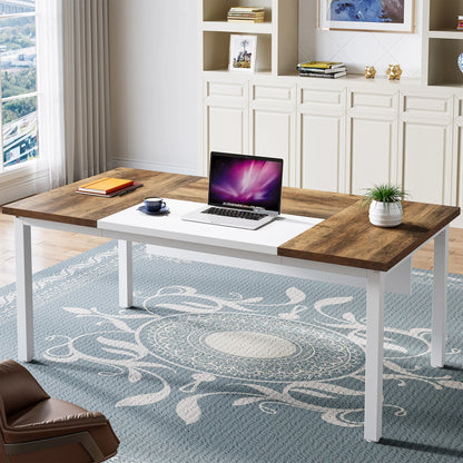 MonoWood 55 inches Computer Desk, Home Office Desk Writing Table for Workstation