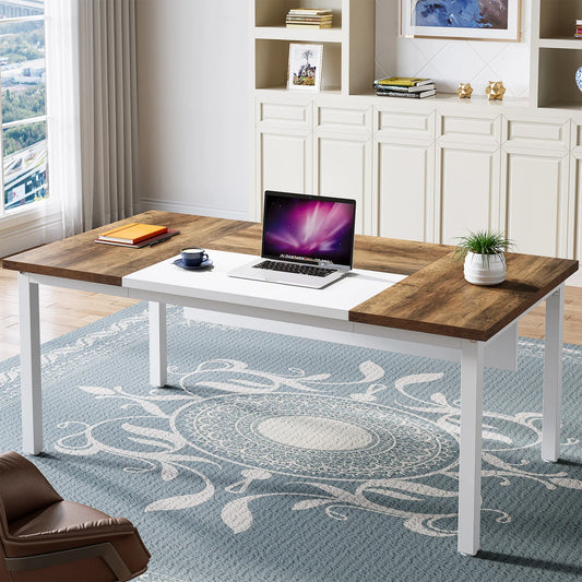 MonoWood 55 inches Computer Desk, Home Office Desk Writing Table for Workstation