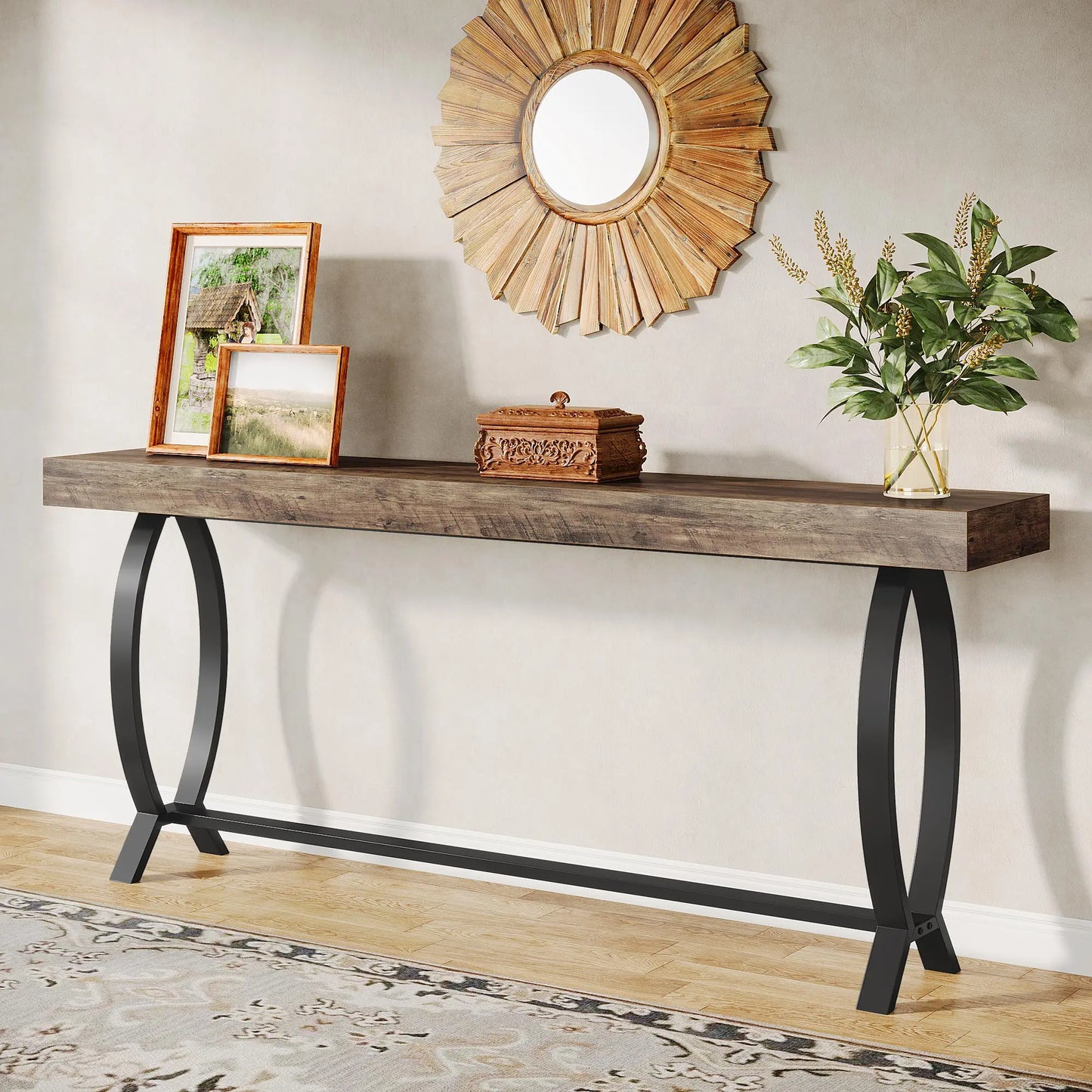MonoWood Console Foyer Table for Entryway: 70.87-Inch Narrow Long Entryway Entry Table, Farmhouse Sofa Table Behind Couch