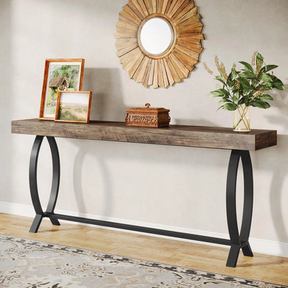 MonoWood Console Foyer Table for Entryway: 70.87-Inch Narrow Long Entryway Entry Table, Farmhouse Sofa Table Behind Couch
