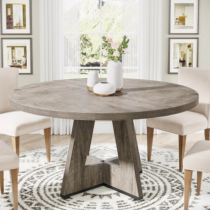 MonoWood 47 Inch Round Dining Table for 4, Farmhouse Kitchen Table Small Dinner Table Kitchen Dinning Table for Dining Room
