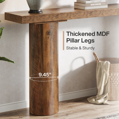MonoWood 63" Farmhouse Entryway Console Table, Narrow Long Sofa Table Behind Couch for Living Room, Hallway, Entrance, Foyer