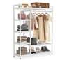 MonoWood Free-standing Closet Organizer, Heavy Duty Clothes Closet, Portable Garment Rack with 6-tier Shelves and Hanging rod