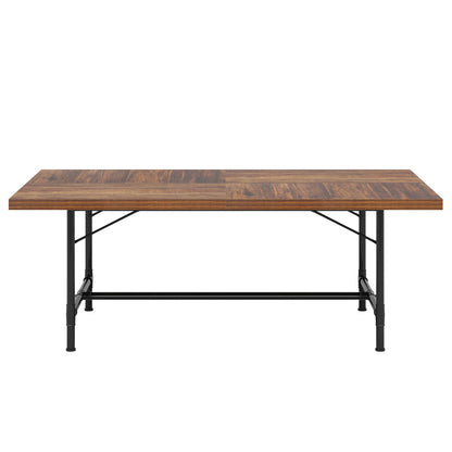 MonoWood Dining Table for 6-8 People, 70.9-Inch Rectangle Wood Kitchen Table with Tube Metal Frame, Rustic Dining Room Table