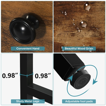 MonoWood 78.74’’ Two Person Desk with 2 Drawers, Long Double Computer Desk Gaming Table with Shelves