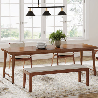 MonoWood 78.7-Inch Dining Table, Mid-Century Modern Kitchen Dining Room Table for 6-8 People, Wood Kitchen Tables