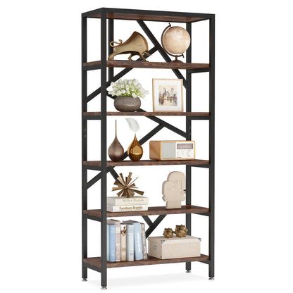 MonoWood Bookshelf 71" Industrial Etagere Bookcase 5 Shelf Display Rack For Living Room