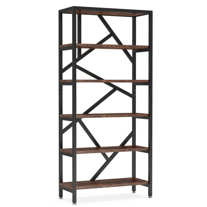 MonoWood Bookshelf 71" Industrial Etagere Bookcase 5 Shelf Display Rack For Living Room
