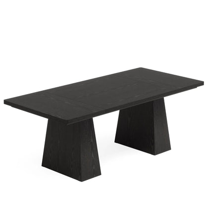 MonoWood 63-Inch Black Dining Table for 4-6, Modern Kitchen Table with Sturdy Tapered Wood Legs, Rectangular Dinner Table