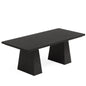 MonoWood 63-Inch Black Dining Table for 4-6, Modern Kitchen Table with Sturdy Tapered Wood Legs, Rectangular Dinner Table