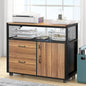 MonoWood Modern File Cabinet with Drawers for Letter-sized File and Door, Lockable lateral Filing Cabinet Printer Stand