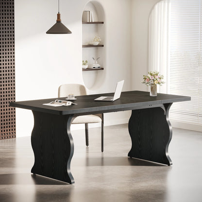 MonoWood 63" Large Executive Desk for Home Office, Spacious Computer Desk with Ample Leg Room, Double PC Gaming Writing Table