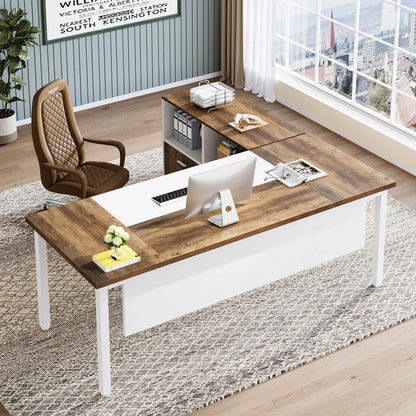 MonoWood 55 inches Computer Desk, Home Office Desk Writing Table for Workstation